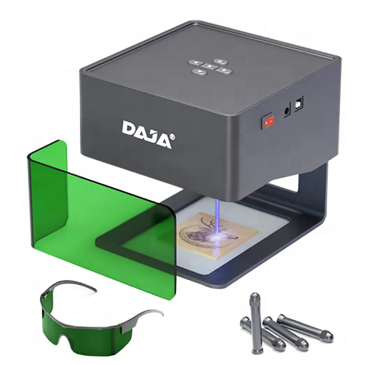DAJA DJ6 3W Mini Laser Engraver,DIY Woodworking Wood Plastic Laser Engraving Machine Fast Mini Logo Mark Printer Cutter