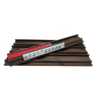 Supports de Mahjong en Noyer de 20 Pouces avec Poussoirs Magnétiques, Porte-Pièces en Bois pour Jeu de Mahjong Américain