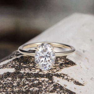 Oval Cut Moissanite Engagement Ring Solid Gold Women <b>Wedding</b> <b>Band</b> 6x8mm Jewelry - Product Image 3