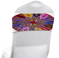 Ceintures de chaise de bande de chaise en spandex croisé d'Éthiopie personnalisées en gros pour la décoration Habesha
