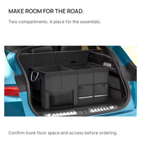 Organisateur de coffre de voiture pliable avec couvercle, boîte de rangement multi-compartiments pliable pour SUV, pour voyages et courses
