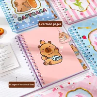 Carnet à spirale rigide A5 Yichen NT003 le plus vendu, 96 pages, avec pages de séparation à motif de dessin animé et design estampé or à fenêtre
