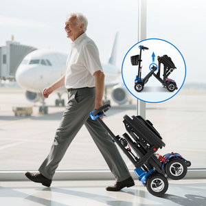 Aircraft-Approved Four-Wheel Waterproof Travel Foldable Lightweight Mobility Scooter 16.8Kg Magnesium Ultra <b>Light</b> 25-30km Range - Product Image 3