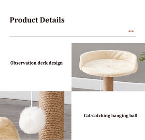Arbre à chat en bois de luxe décontracté à <span class=keywords><strong>4</strong></span> niveaux avec structure d'escalade, griffoir et plateforme de saut pour chatons - Product Image 5