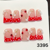 426-430 Faux ongles en acrylique réutilisables faits main, motif canard, 10 pièces, avec colle, design carré