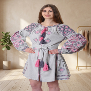 Robes Bohèmes pour Femmes en Crêpe Imprimé Naturel Tissé Écologique, Sans Bretelles, Longueur Genou, Haute Qualité, Vente en Gros - Product Image 3
