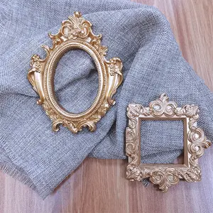 SYLWAN OEM Vintage Mini Resin Photo Frame European Photo Props For Ear Nail Art Necklace Jewelry Display Square Bronze