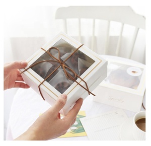 Pencere pasta Cupcake çörek kutusu ile XJH beyaz basit bask peynir kek kutuları - Product Image 6