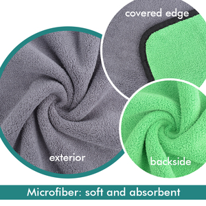 Paño de Limpieza Multiusos de Microfibra, Súper Absorbente, Sin Pelusas, Suave, para Lavar el <span class=keywords><strong>Coche</strong></span>, Limpiar el Hogar, la Cocina, Ventanas y Vidrios - Product Image 2