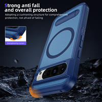 Étui de téléphone magnétique robuste à double couche TPU+PC, design luxueux, anti-chute, pour Google Pixel 9 Pro XL & 8 Pro