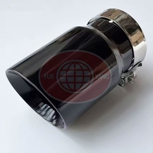Punta de escape universal de acero inoxidable negro brillante de fábrica para modificación de automóviles - Product Image 6