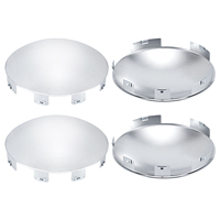 Penutup Hub Cap Chrome untuk Truk Semi 8.9", 6 Takik Tidak Rata, Kubah Logam 0.9" untuk Penutup Hub Truk Semi, 2 Buah