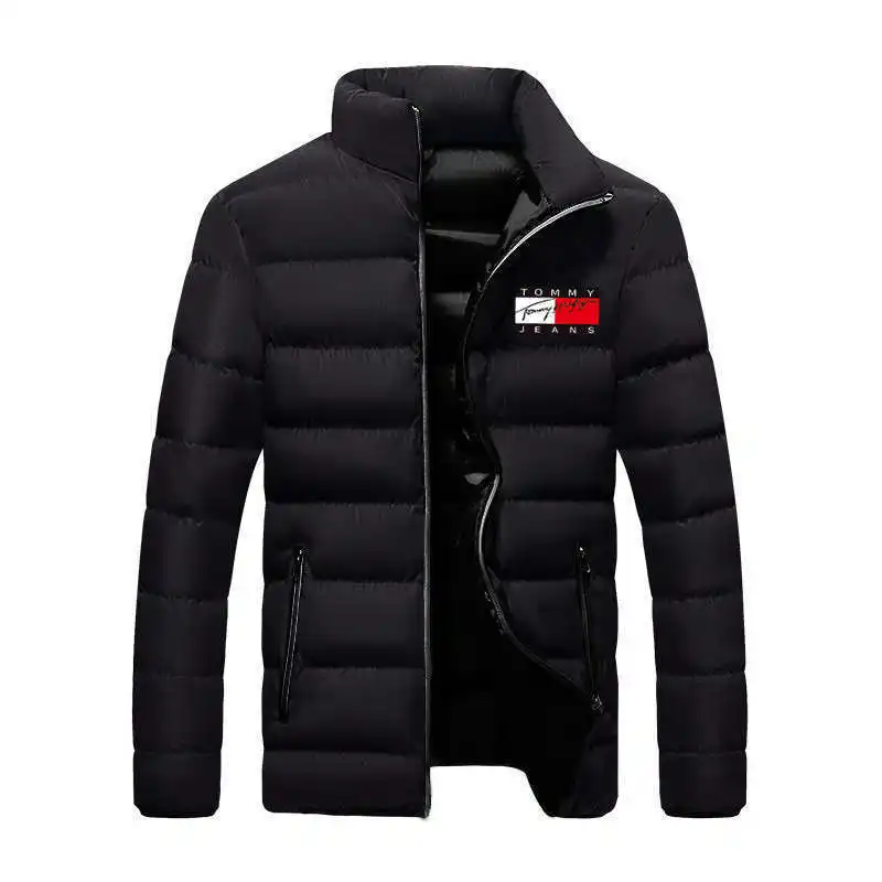 Men's jacket coat Korean version slim mid-length trendy long and thick down padded jacket warm coat
