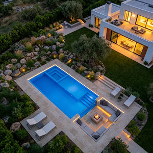 Piscina Subterránea Portátil de Fibra de Vidrio, Spa, Jacuzzi, Azulejos de Cerámica, Jacuzzi Familiar para Jardín Exterior - Product Image 1