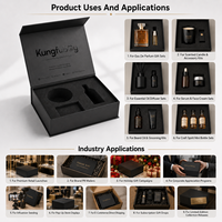Cajas Magnéticas de Lujo Personalizadas con Logotipo, Caja de Regalo de Cartón Negro con Inserto de Espuma, Empaque para Sets de Cuidado Personal