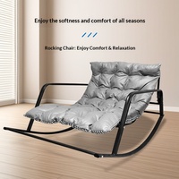 Fauteuil inclinable à double bascule - Design moderne en métal pour chambre à coucher, balcon, salon et bureau