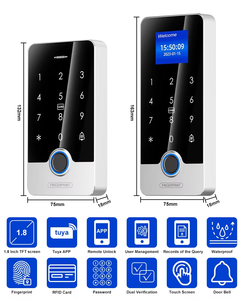 IP65 Impermeável Metal Tuya APP Standalone Fingerprint Keypad 13.56Mhz Cartão RFID Com Tela LCD para Sistema De Controle De Acesso De Porta - Product Image 6