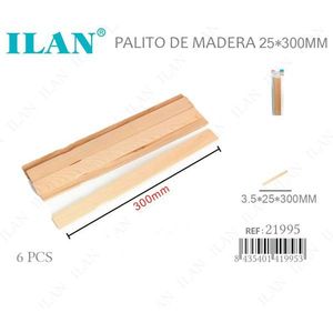 Il Bastoncino in Legno per Miscelare Vernici 3.5x25x300 mm, 6 Pezzi, Forniture per Artigianato - Product Image 1