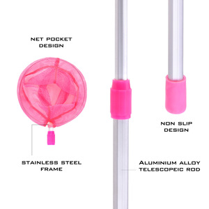 En gros Épuisette de pêche pour enfants en alliage d'<span class=keywords><strong>aluminium</strong></span> avec poignée en maille et cordon de maintien pour la pêche en plein air et la capture de truites - Product Image 4