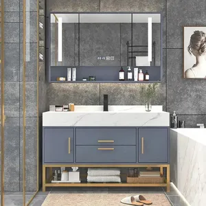 Nhà cung cấp phòng tắm Vanity tầng thường vụ Vanity phòng tắm hiện đại đơn vị lưu vực tủ với công suất cao