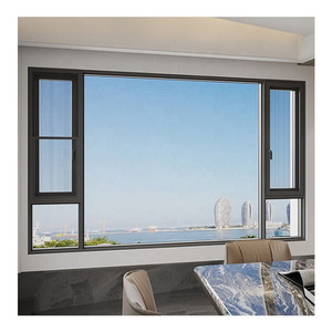 Fenêtre à battant <span class=keywords><strong>de</strong></span> style industriel, cadre noir, manivelle, ouverture vers l'extérieur pour entrepôt, cadre <span class=keywords><strong>de</strong></span> fenêtre à battant en verre trempé - Product Image 4