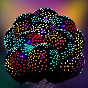 HLC 12 Inch Transparent Fluorescent Neon <b>Balloons</b> with Dots <b>Glow</b> <b>in</b> <b>Dark</b> Wedding Birthday Party <b>Balloons</b> <b>Glow</b> Under UV Light - Product Image 6