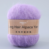 Hilo de Alpaca de Pelo Largo en Oferta, 450m/50gr, Mezcla de Lana Merino/Acrílico/Nailon, Suave y Cálido, para Tejer a Mano Suéteres y Gorros para Mujer