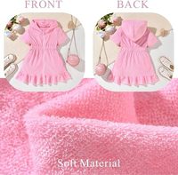 Maillots de bain pour filles en bas âge, couvre-maillots pour enfants, tissu éponge, couleur unie, tricot, serviette de bain à capuche pour enfants, pour salle de bain, piscine, hêtre