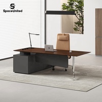 Escritorio Ejecutivo Ergonómico de Madera Sólida de Alta Gama Moderno SpaceUnited