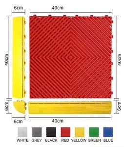 Gạch lát sàn nhà để xe hiện đại, chất liệu nhựa, kích thước 40x40cm, kiểu lắp ghép, chống trơn trượt, chịu mài mòn, dùng trong nhà, thảm lót sàn, cửa hàng chăm sóc xe hơi - Product Image 2