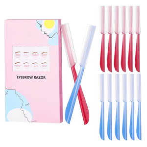 Maquinilla de Afeitar para <span class=keywords><strong>Cejas</strong></span> Segura y Portátil, Paquete de 12 Unidades, Cuchilla Única de Acero Inoxidable, Unisex, Repara Diversas Formas de <span class=keywords><strong>Cejas</strong></span>, Rojo/Azul, Barbero - Product Image 6