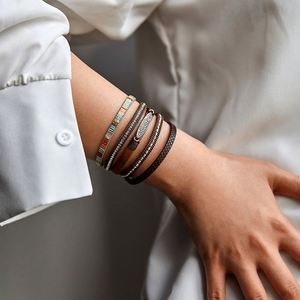 Boho Multilayer PU Leather Bracelets <b>for</b> Women - Rhinestone Woven 8-Shaped Cuff Bangle Ethnic Fashion Jewelry <b>Gift</b> - Product Image 4