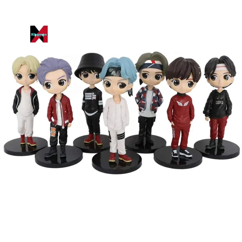 XM Figuras de New arrival Qposket Bangtan Boys Tiny Tan figures PVC action figure Kpop star doll toy birthday gift cake topper