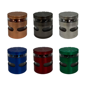 Bán Buôn Nhà Máy Trực Tiếp Bán Hàng Nóng Của 63Mm 4-Hai Lớp Kẽm Hợp Kim Răng Trong Suốt Với Cửa Sổ Của Nhãn Hiệu Kim Loại Thảo Mộc Máy Xay - Product Image 2