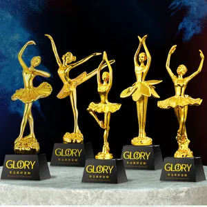 Premi in metallo personalizzati Star Ballet Ballroom Dance trofei resina Crystal Dance Trophy