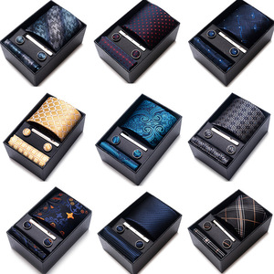 Cina di alta qualità Mens cravatte fornitore all'ingrosso strisce nere abiti cravatte al collo Set Designer Wedding Clip cravatte cravatte scarne - Product Image 3