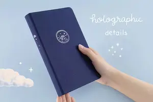 Hot Sale Blue Black Simple Style Pu Waterproof Notebook Journal Business Weekly Planner Diary Notepad