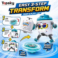 Juguete Robot Transformable Mini Dual-Form para Niños - Trompo Transformable Yukishiro para Jugar en Interiores