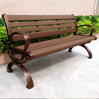 Banc de jardin extérieur moderne en WPC de 6 pieds avec design respectueux de l'environnement, cadre recouvert de vinyle facile à assembler