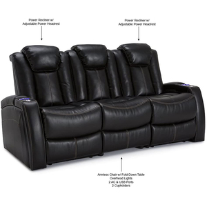 Accueil Salle de cinéma VIP Cinéma Theating Canapé inclinable dans les meubles de salon en cuir de vache véritable couleur noire - Product Image 6