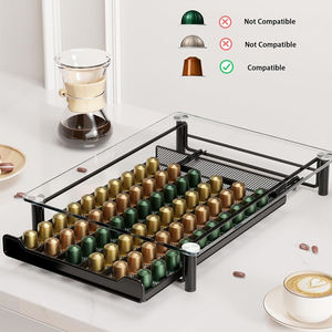 Vente en gros <span class=keywords><strong>Nespresso</strong></span> 40 pièces support de stockage de <span class=keywords><strong>capsules</strong></span> de café tiroir de support de dosettes de café avec comptoir en verre - Product Image 6