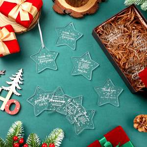 Personalisierbarer Weihnachtsanhänger aus Acryl Rohling Stern Christbaumschmuck zum Aufhängen Weihnachtsdekoration für DIY-Bastelprojekte - Product Image 4