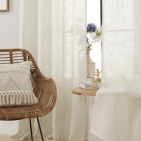 Nouvelle tendance moderne S pli lin rideau transparent croix flammé texture rideau transparent tissu lin pour chambres d'hôtel maison salon