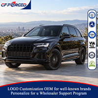 Vente flash - Jantes en alliage forgé monobloc à rayons multiples 21x9.5 22x10 23x10.5 Noir brillant 5x112 pour Audi Q7 SQ7 SUV