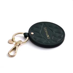 High Quality Round PU Rotate Compact Mirrors Pocket Mirror Making up Personalized Gift Keychain Mirror - Product Image 5