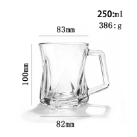 Mug en verre vintage personnalisé, anti-fuite, écologique, 250 ml, avec poignée, pour café, thé, latte, cappuccino, utilisation en soirée