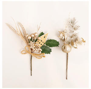 Decoración de árboles de Navidad, púas de pino artificiales con bayas, piñas, bayas rojas artificiales, cono de pino, agujas de pino simuladas - Product Image 5