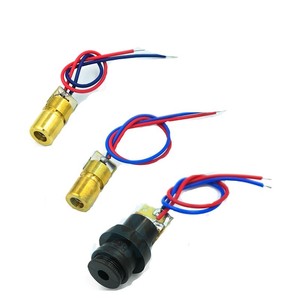 Tête laser 3V5V, <span class=keywords><strong>diode</strong></span> laser 5mW, groupe de points rouges en forme de tube laser semi-conducteur en cuivre, diamètre extérieur de 6MM - Product Image 2