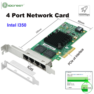 Chip I350-T4V2 Intel 4 porte Pci-<span class=keywords><strong>e</strong></span> X4 Gigabit scheda di rete Ethernet Quad Rj45 Server interno <span class=keywords><strong>Nic</strong></span> 10/100/1000mbps per Desktop - Product Image 2