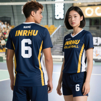 Jersey Voli Hitam Custom untuk Pria, Kaos Voli Anti Keringat, Ringan untuk Latihan & Pertandingan